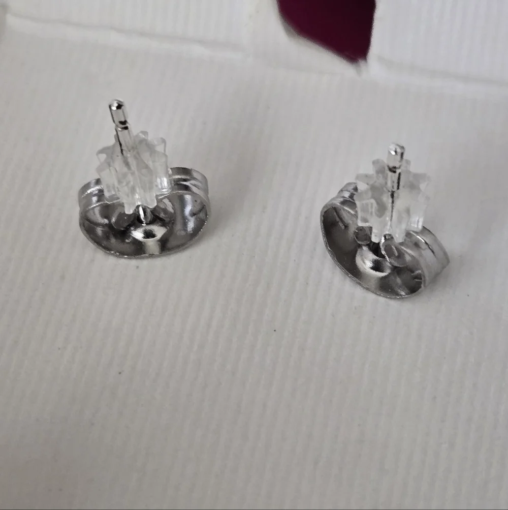 Disney Minnie Mouse Sterling Silver Earrings - Pink and Black